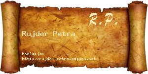 Rujder Petra névjegykártya