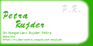 petra rujder business card